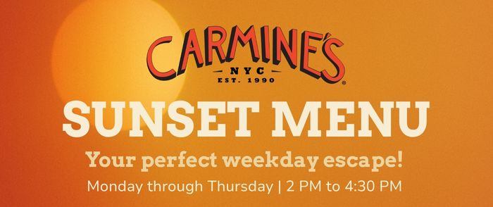 Carmine's Sunset Menu